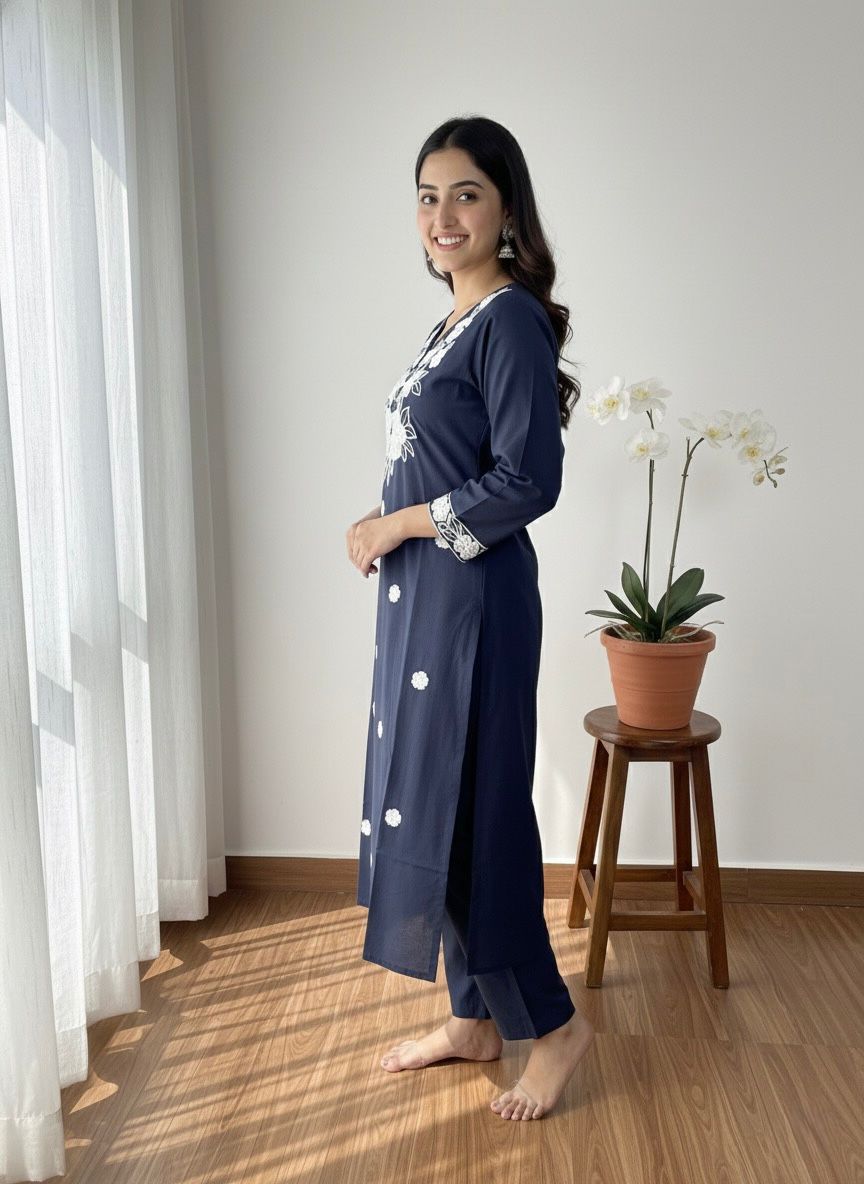 Kayatri New Traditional Yet Stylish Khadi Cotton Suit with Embroidery Details