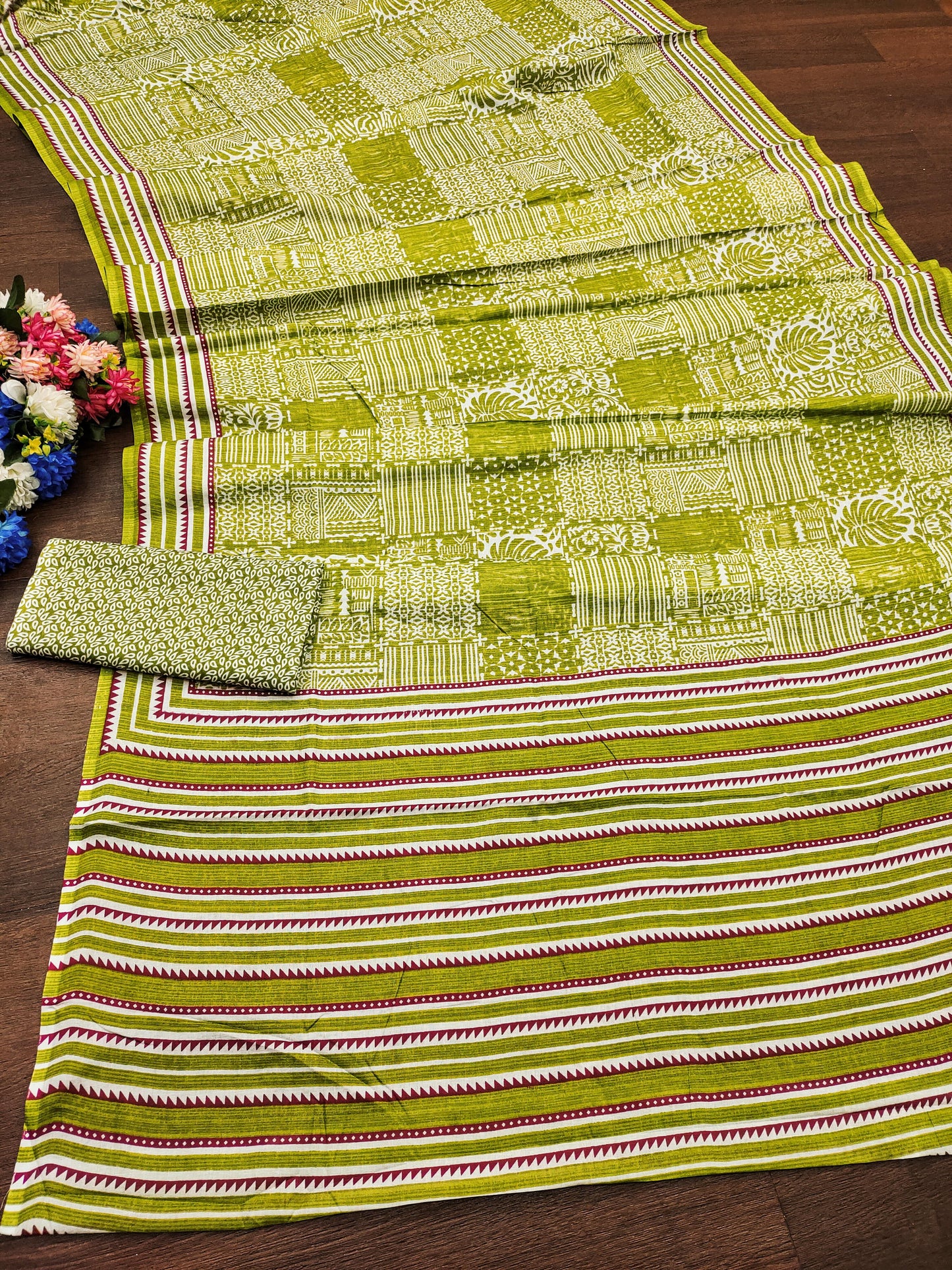 Kayatri New Elegant Bagru Print Pure Cotton Saree for Everyday Wear