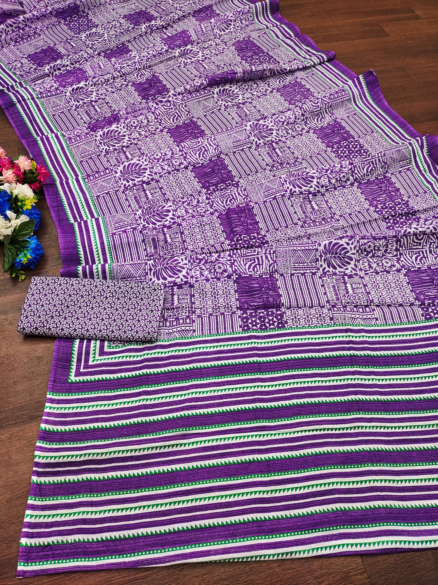 Kayatri New Elegant Bagru Print Pure Cotton Saree for Everyday Wear