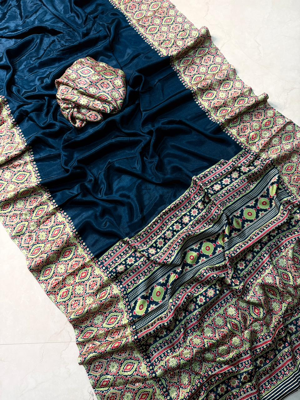 Kayatri New Super Ajrakh Saree in Pure Crepe Silk