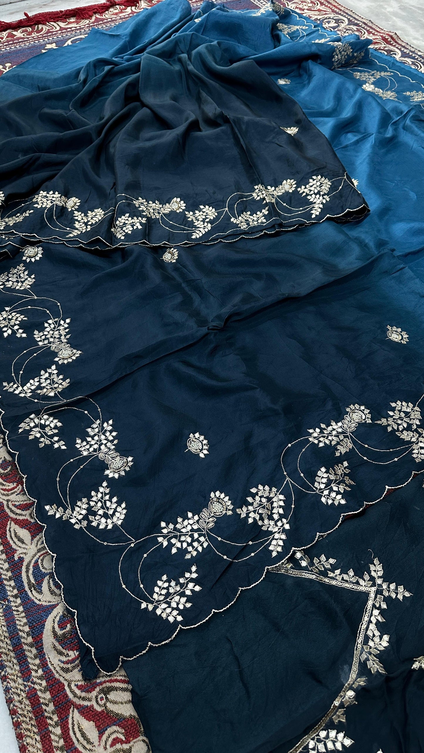 Kayatri New Classic Upada Silk Saree with Handcrafted Gotta Patti Detailing