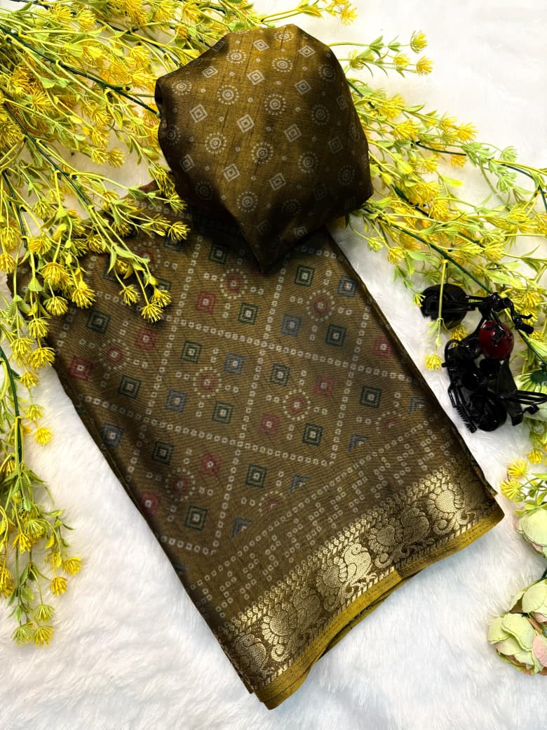 Kayatri New Traditional Pen Kalamkari Black Dola Silk Saree with Zari Hamsa Border