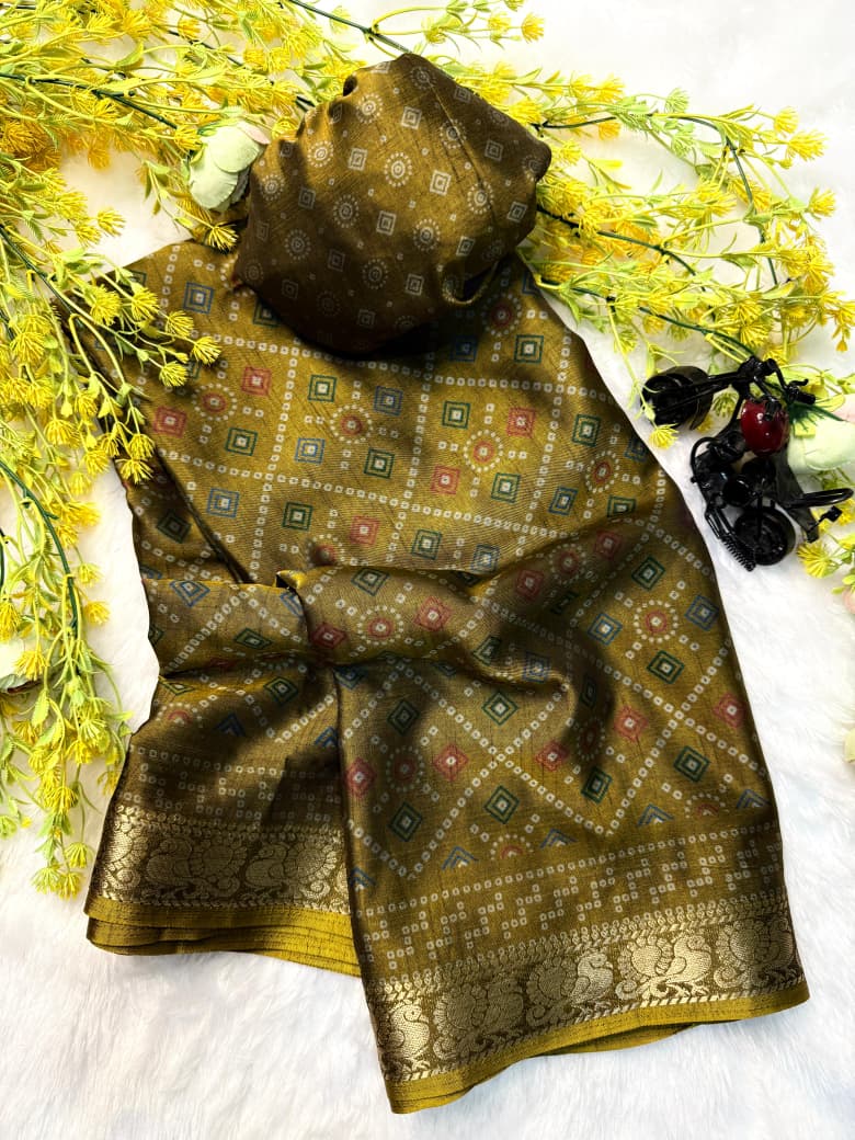 Kayatri New Traditional Pen Kalamkari Black Dola Silk Saree with Zari Hamsa Border